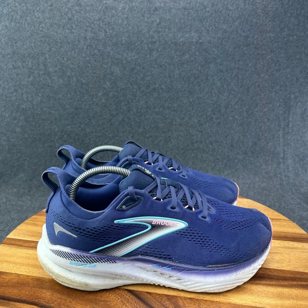 Brooks Glycerin GTS 22 Running Womens Sz 9.5 2E Extra Wide Blue Pink 1204352E429